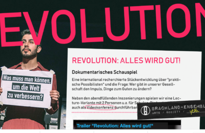 Kooperation mit dem „Menschenrechtsbüro der Stadt Wien“ und dem „Brachland-Ensemble“ (Nürnberg): „Revolution. Alles wird gut“